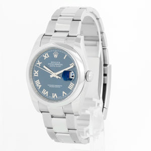 Rolex Datejust Stainless Steel Watch 116200 Blue Dial Men's
