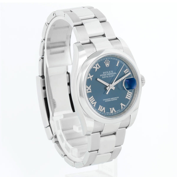 Rolex Datejust Stainless Steel Watch 116200 Blue Dial Men's