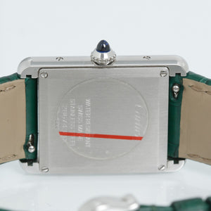 Cartier Large Steel Tank Must Watch Green Cordes de Marseille Watch Ref. WSTA0056