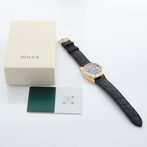 Rolex Day-Date President 18K Gold Ferrite Dial On Strap Watch 18238