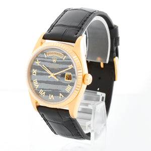 Rolex Day-Date President 18K Gold Ferrite Dial On Strap Watch 18238