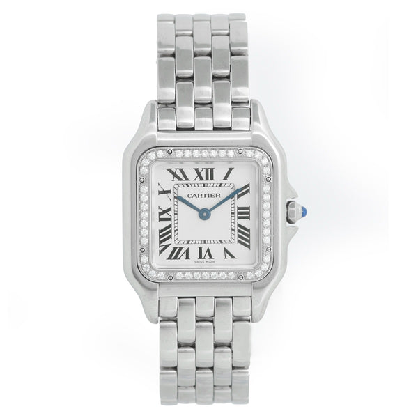 Cartier Stainless Steel  Midsize Diamond Panther W4PN0008 4016