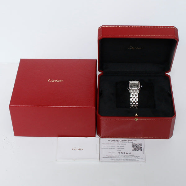 Cartier Stainless Steel  Midsize Diamond Panther W4PN0008 4016
