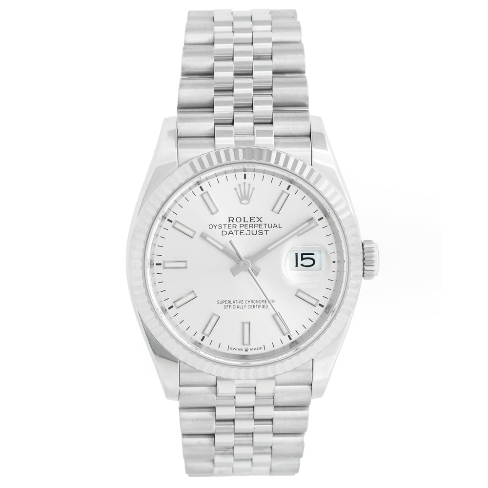 Rolex Datejust Men's Stainless Steel Watch Silver Index Dial 126234