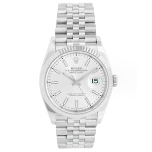 Rolex Datejust Men's Stainless Steel Watch Silver Index Dial 126234