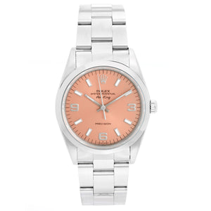 Rolex Air King Stainless Steel Men's Watch Salmon Dial 14000
