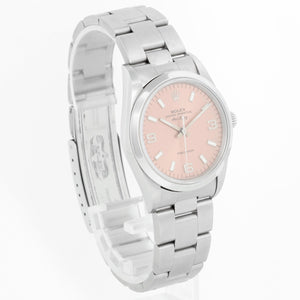Rolex Air King Stainless Steel Men's Watch Salmon Dial 14000