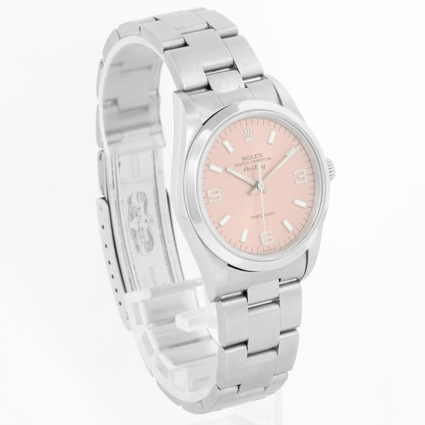 Rolex Air King Stainless Steel Men's Watch Salmon Dial 14000