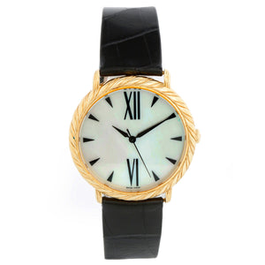 Bucellatti Audachron  Mother of Pearl 18K Yellow Gold Watch  Ref 5011
