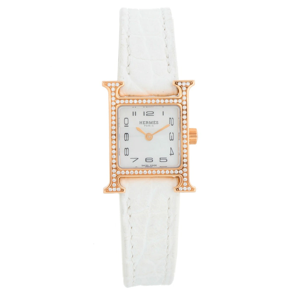 Hermes Heure H 18k Rose Gold Mini  Ladies Watch W053094WW00