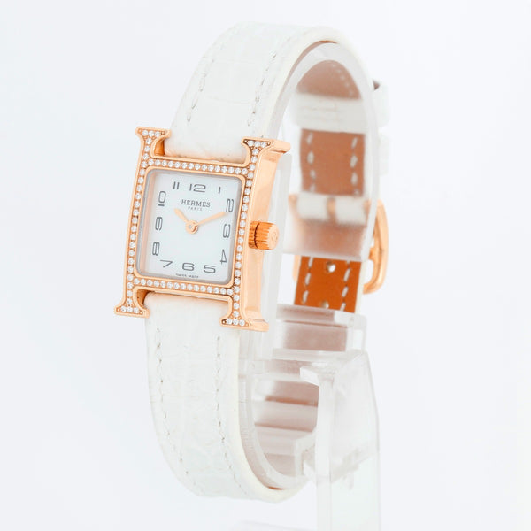 Hermes Heure H 18k Rose Gold Mini  Ladies Watch W053094WW00