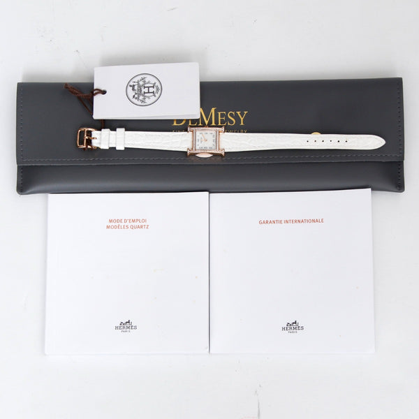 Hermes Heure H 18k Rose Gold Mini  Ladies Watch W053094WW00