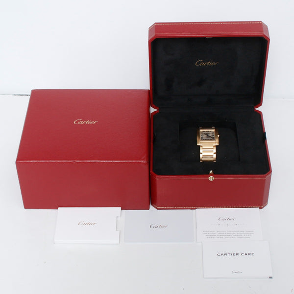 Cartier Tank Francaise Midsize 18K Yellow Gold  Watch WGTA0113 4456