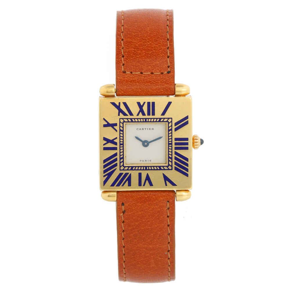 Vintage Cartier Art Deco 18k Yellow Gold Large Size Quadrant Watch