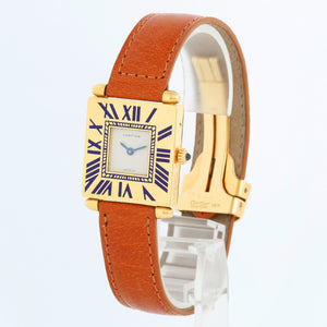 Vintage Cartier Art Deco 18k Yellow Gold Large Size Quadrant Watch