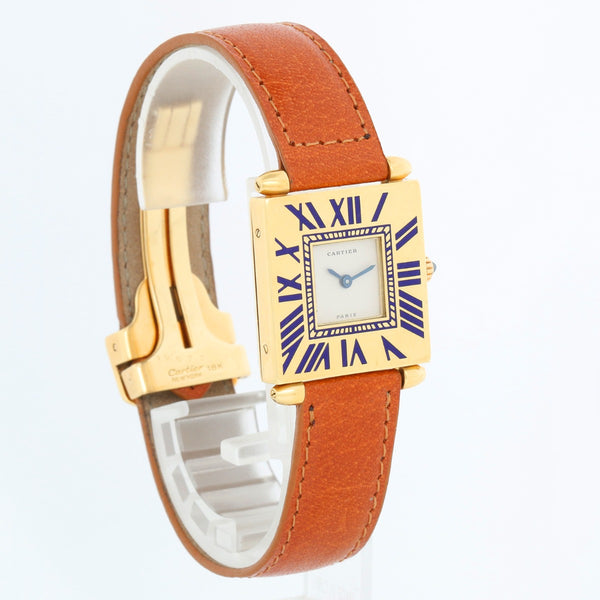 Vintage Cartier Art Deco 18k Yellow Gold Large Size Quadrant Watch