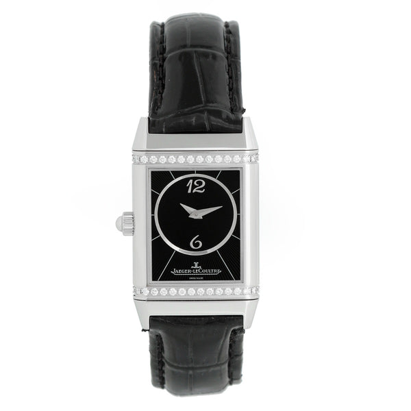 Jaeger LeCoultre Reverso Duetto Classique Ladies Steel Watch with Diamonds 265.8.75