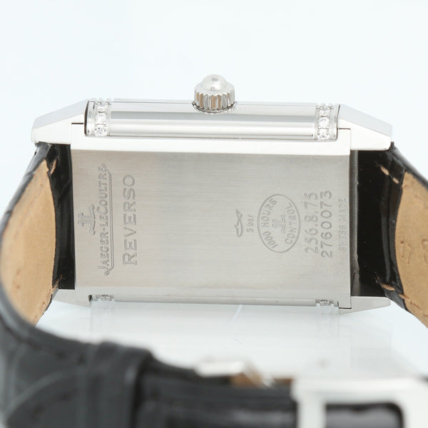 Jaeger LeCoultre Reverso Duetto Classique Ladies Steel Watch with Diamonds 265.8.75