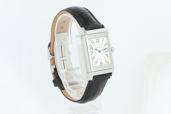 Jaeger LeCoultre Reverso Duetto Classique Ladies Steel Watch with Diamonds 265.8.75