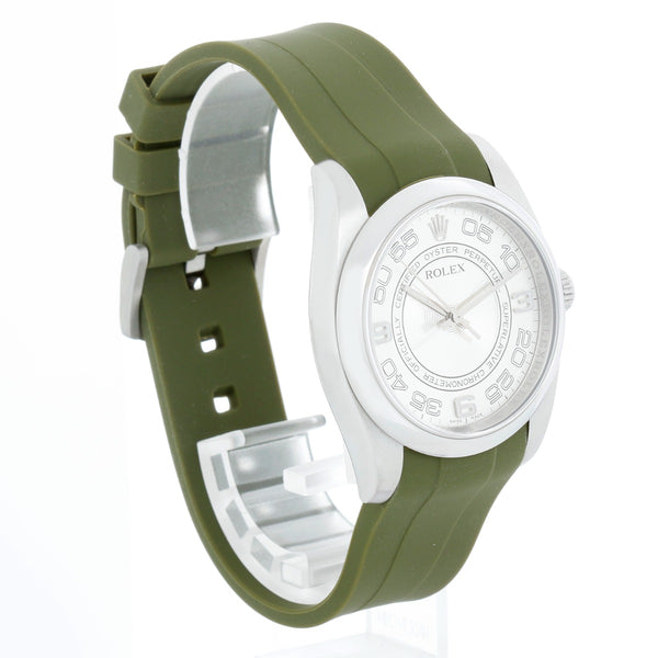 Rolex Oyster Perpetual Stainless Steel  Men's Watch 116000 with Rubber Strap