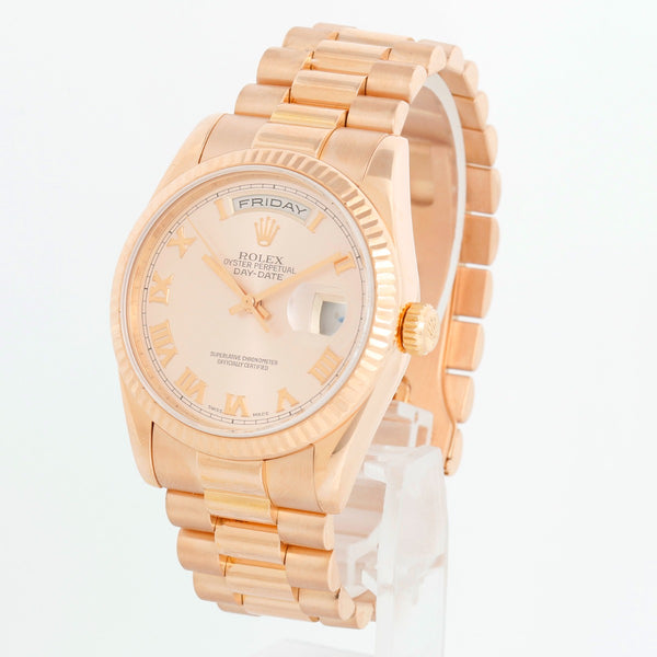 Men's Rolex Rose Gold President Day-Date Watch 118235 Rose Dial