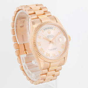 Men's Rolex Rose Gold President Day-Date Watch 118235 Rose Dial