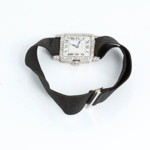 Very Rare & Collectable Cartier Paris Art Deco Platinum Diamond Ladies Watch