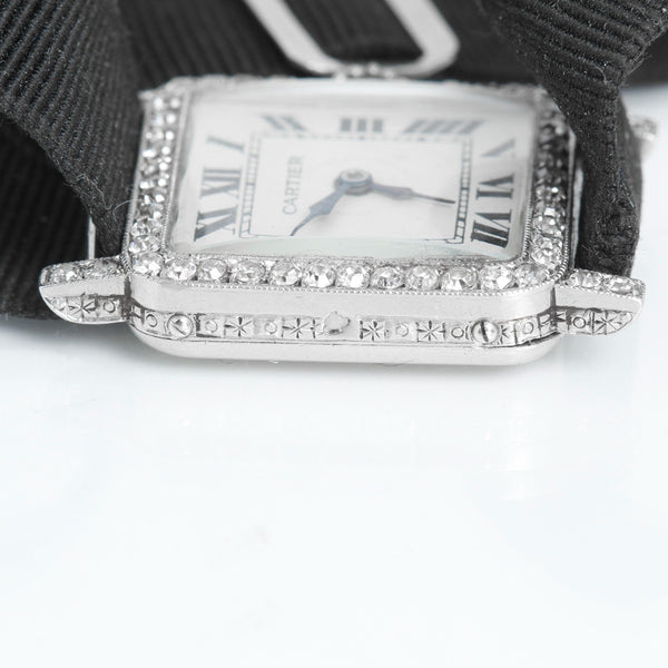 Very Rare & Collectable Cartier Paris Art Deco Platinum Diamond Ladies Watch