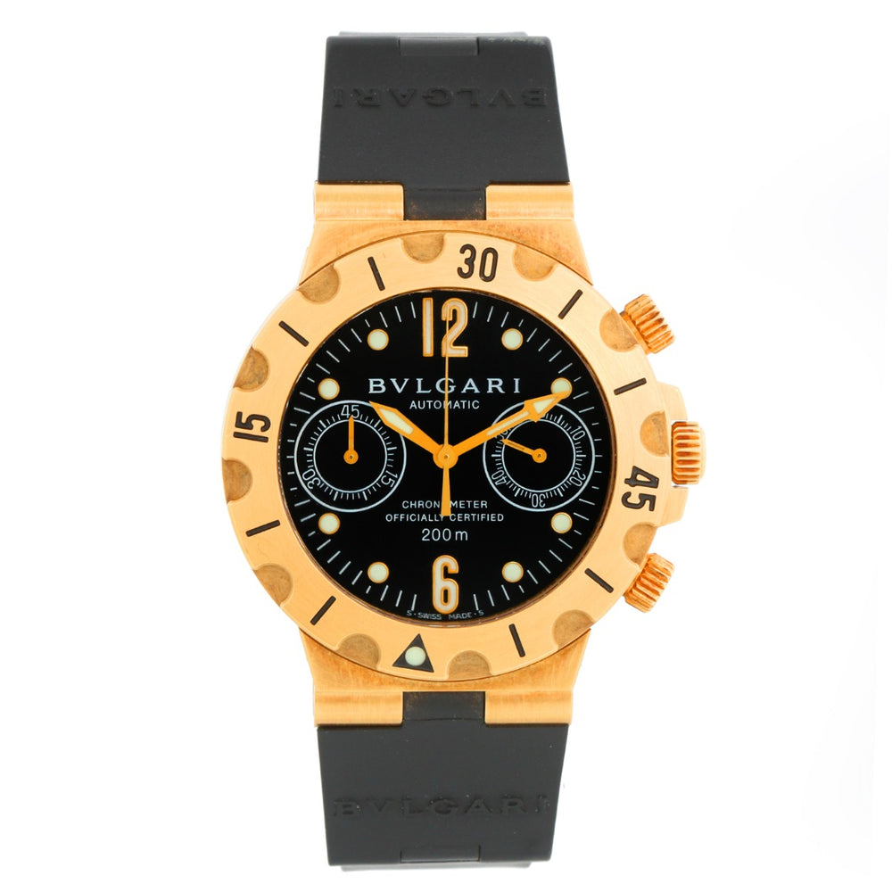 Bvlgari Diagono Scuba Chronograph Men's Yellow Gold Watch SC 38 G