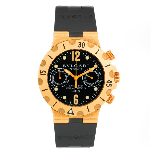 Bvlgari Diagono Scuba Chronograph Men's Yellow Gold Watch SC 38 G
