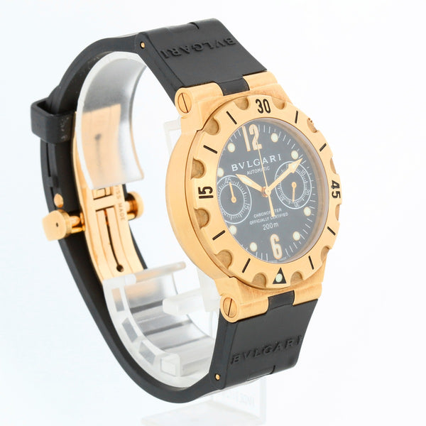 Bvlgari Diagono Scuba Chronograph Men's Yellow Gold Watch SC 38 G