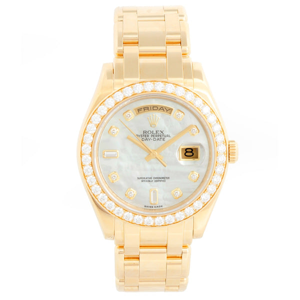 Men's Diamond Rolex Masterpiece / Pearlmaster 18k Yellow Gold Watch 18948