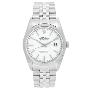 Rolex Datejust Men's Stainless Steel Watch 16234 White Stick Dial