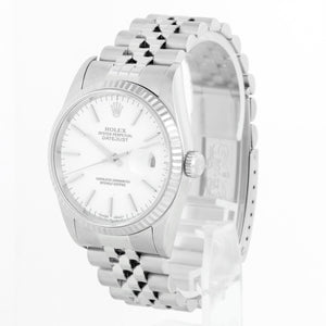 Rolex Datejust Men's Stainless Steel Watch 16234 White Stick Dial