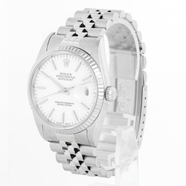 Rolex Datejust Men's Stainless Steel Watch 16234 White Stick Dial
