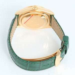 Rolex Day-Date Green President 18K Yellow Gold Men's Watch 118138
