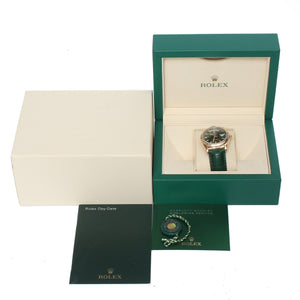 Rolex Day-Date Green President 18K Yellow Gold Men's Watch 118138