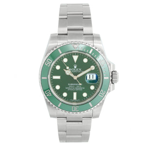 Rolex Submariner Men's Stainless Steel Green Dial Watch 116610 LV Hulk