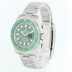 Rolex Submariner Men's Stainless Steel Green Dial Watch 116610 LV Hulk