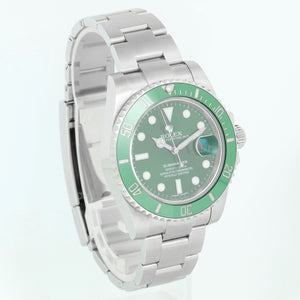 Rolex Submariner Men's Stainless Steel Green Dial Watch 116610 LV Hulk