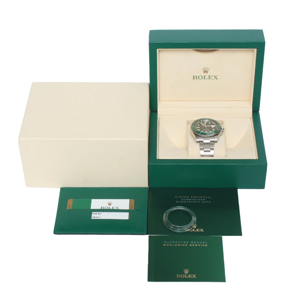 Rolex Submariner Men's Stainless Steel Green Dial Watch 116610 LV Hulk