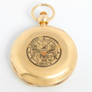 Waltham Presidential Presentation Model 1862 18K Yellow Gold Pocket Watch