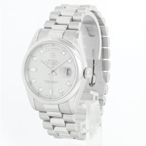 Rolex President Day-Date Platinum Men's Watch 118206 Silver Dial