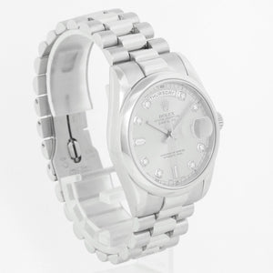 Rolex President Day-Date Platinum Men's Watch 118206 Silver Dial