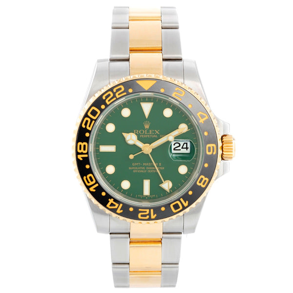 Rolex GMT-Master II 2-Tone Men's Watch with Green Dial  116713