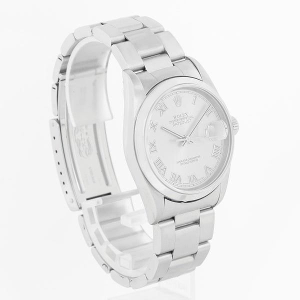 Rolex Datejust Men's Stainless Steel Automatic Watch Smooth Bezel 16200