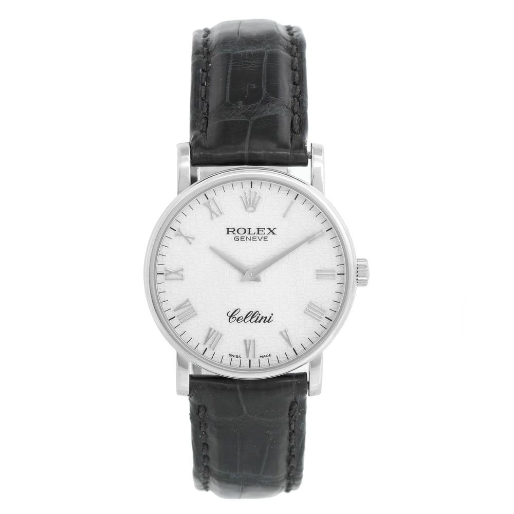 Rolex Cellini Jubilee Dial 18k White Gold Men's Watch 5115/9