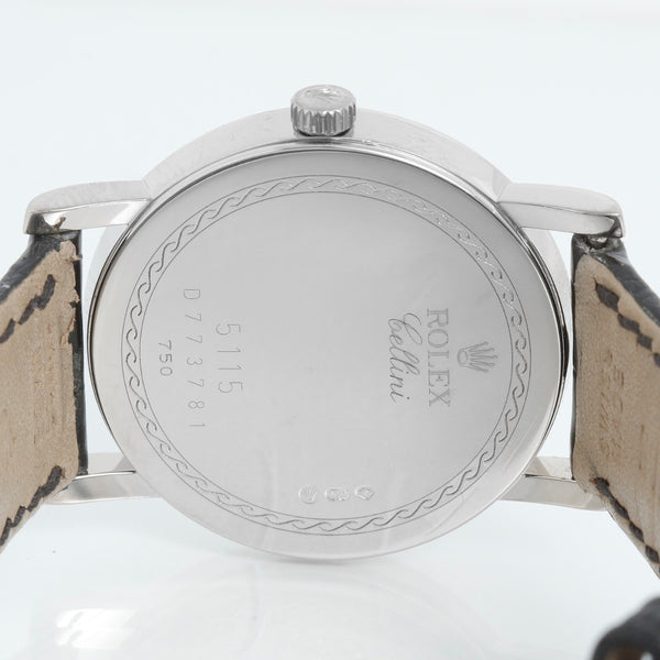 Rolex Cellini Jubilee Dial 18k White Gold Men's Watch 5115/9