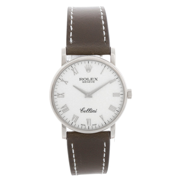 Rolex Cellini Jubilee Dial 18k White Gold Men's Watch 5115/9