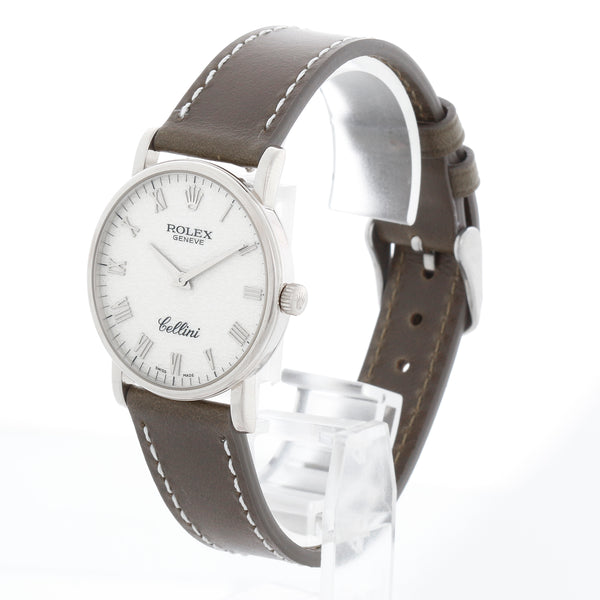 Rolex Cellini Jubilee Dial 18k White Gold Men's Watch 5115/9